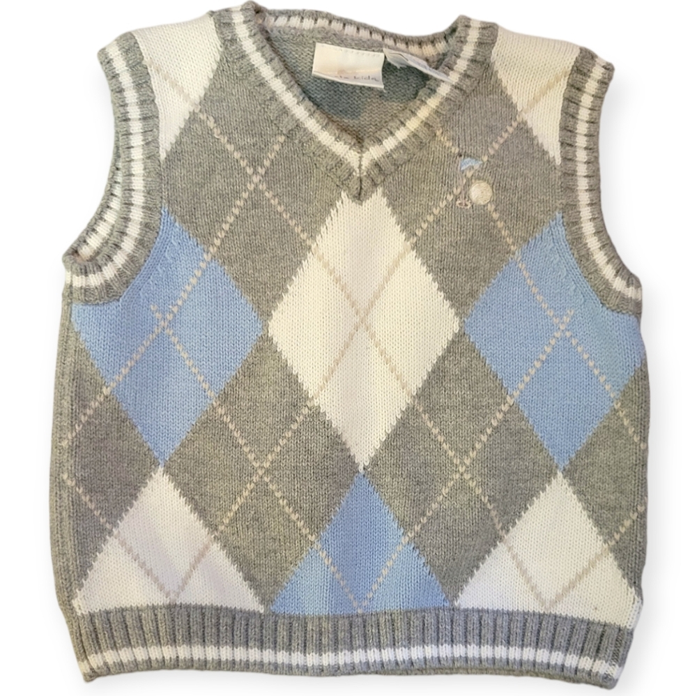 Argyle Golf Short Sleeve Sweater